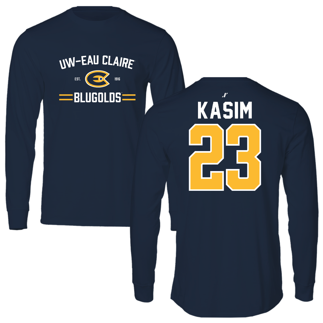 University of Wisconsin-Eau Claire Soccer Navy General Performance Long Sleeve - #23 Carmelo Kasim
