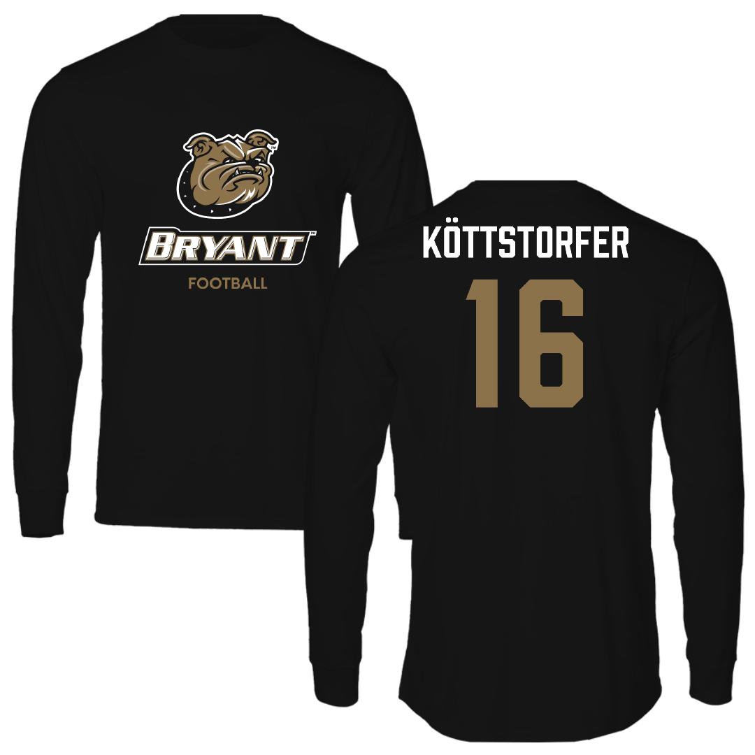 Bryant University Football Black Long Sleeve - #16 Lukas Köttstorfer