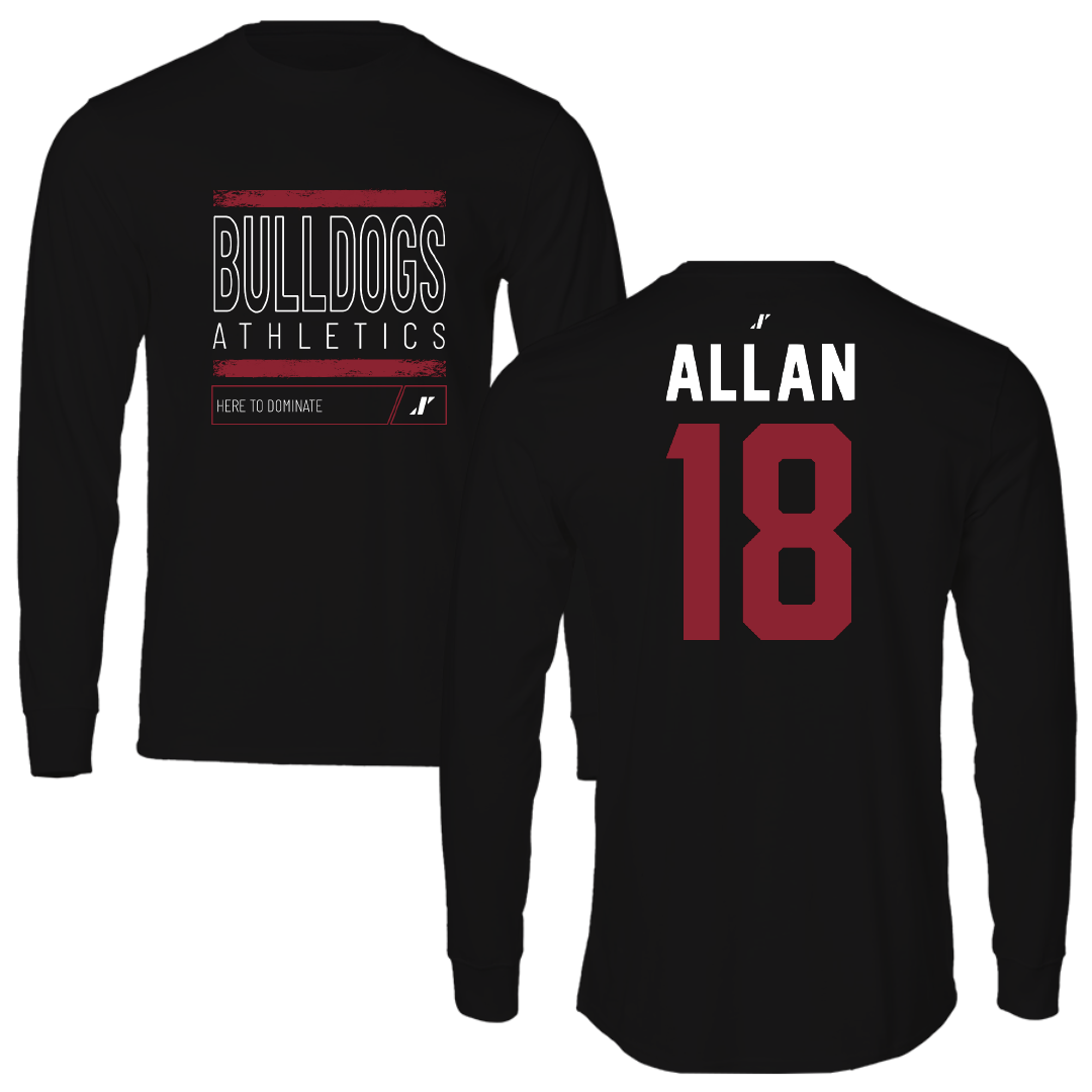 Dean College Volleyball Black Dominate Performance Long Sleeve - #18 Noah Allan