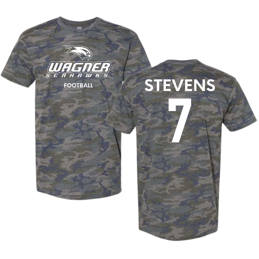 Wagner College Football Vintage Camo Tee - #7 Jack Stevens