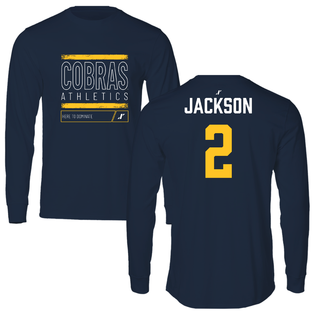 Coker University Basketball (M) Navy Dominate Performance Long Sleeve - #2 Deuce Jackson