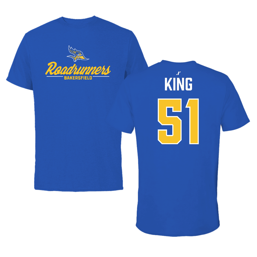 California State University-Bakersfield Baseball Blue General Tee - #51 Ryan King