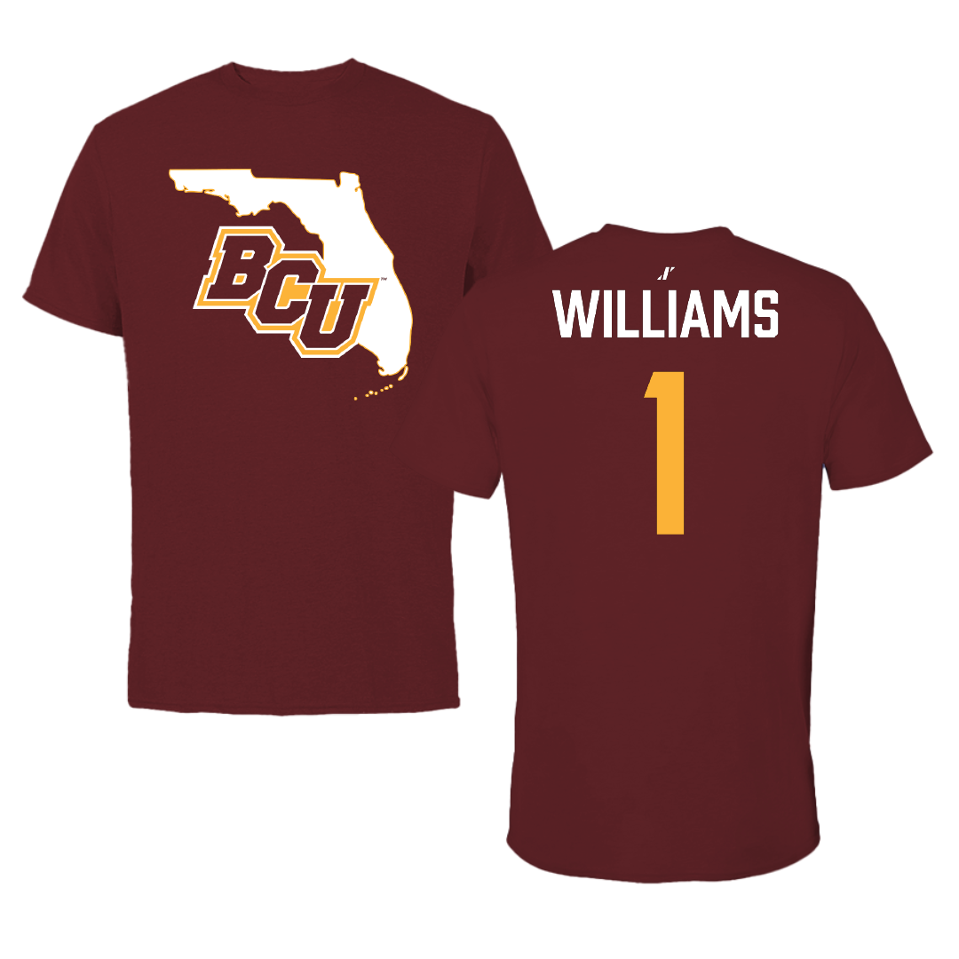 Bethune-Cookman University Volleyball (W) Maroon State Tee - #1 Kaleigh Williams