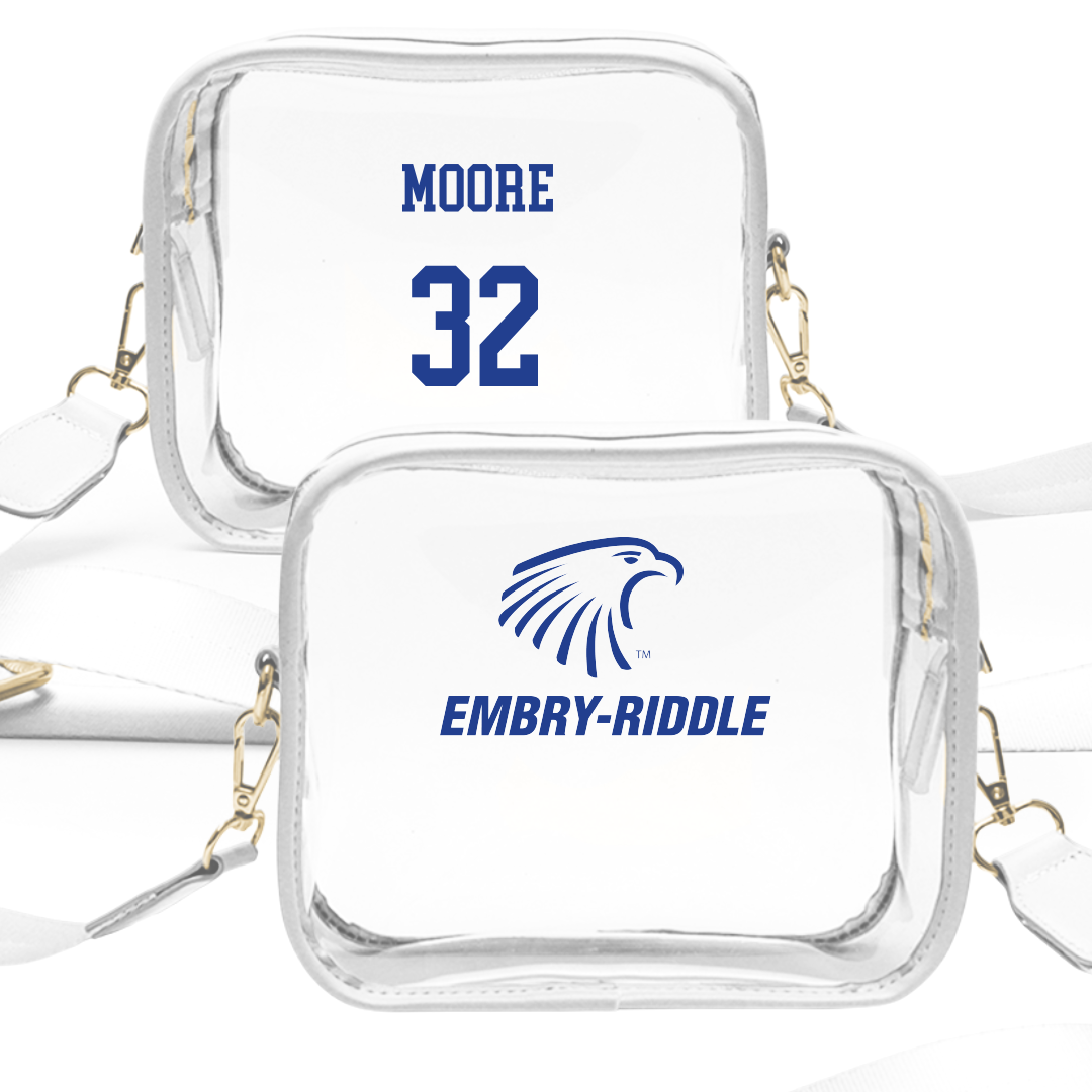 Embry-Riddle Aeronautical University Basketball (M) White Clear Stadium Bag - #32 Braeden Moore