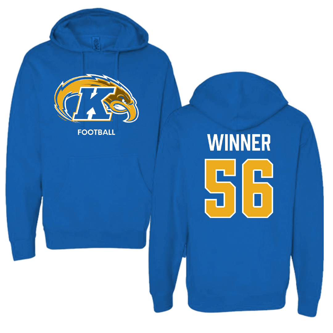Kent State University Football Blue Hoodie - #56 John Winner