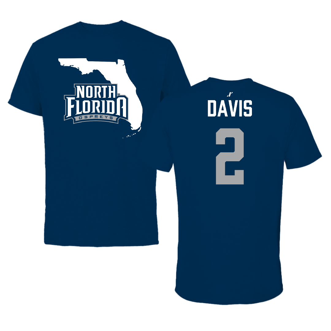University of North Florida Basketball Navy State Performance Tee - #2 Claire Davis