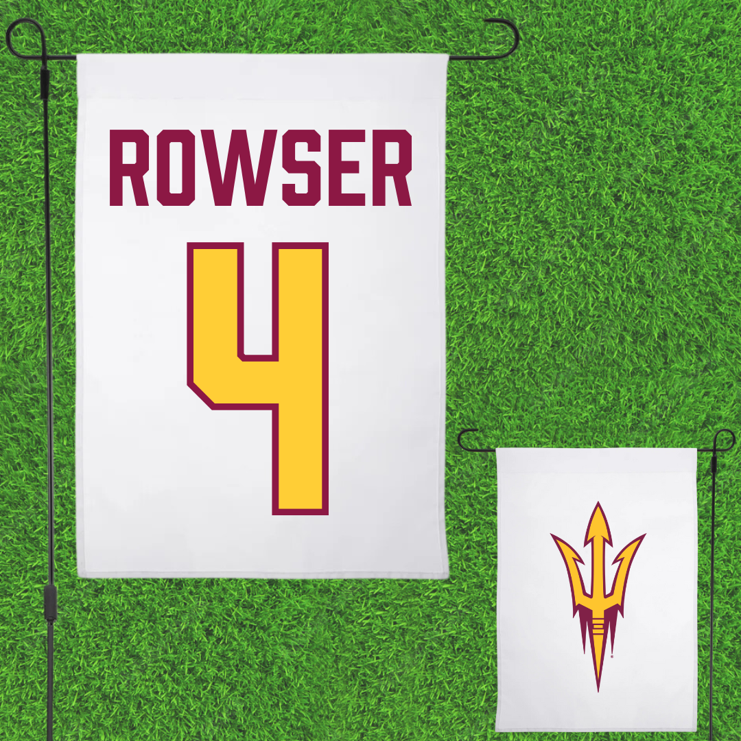 Arizona State University Football White Garden Flag - #4 Ghost Rowser