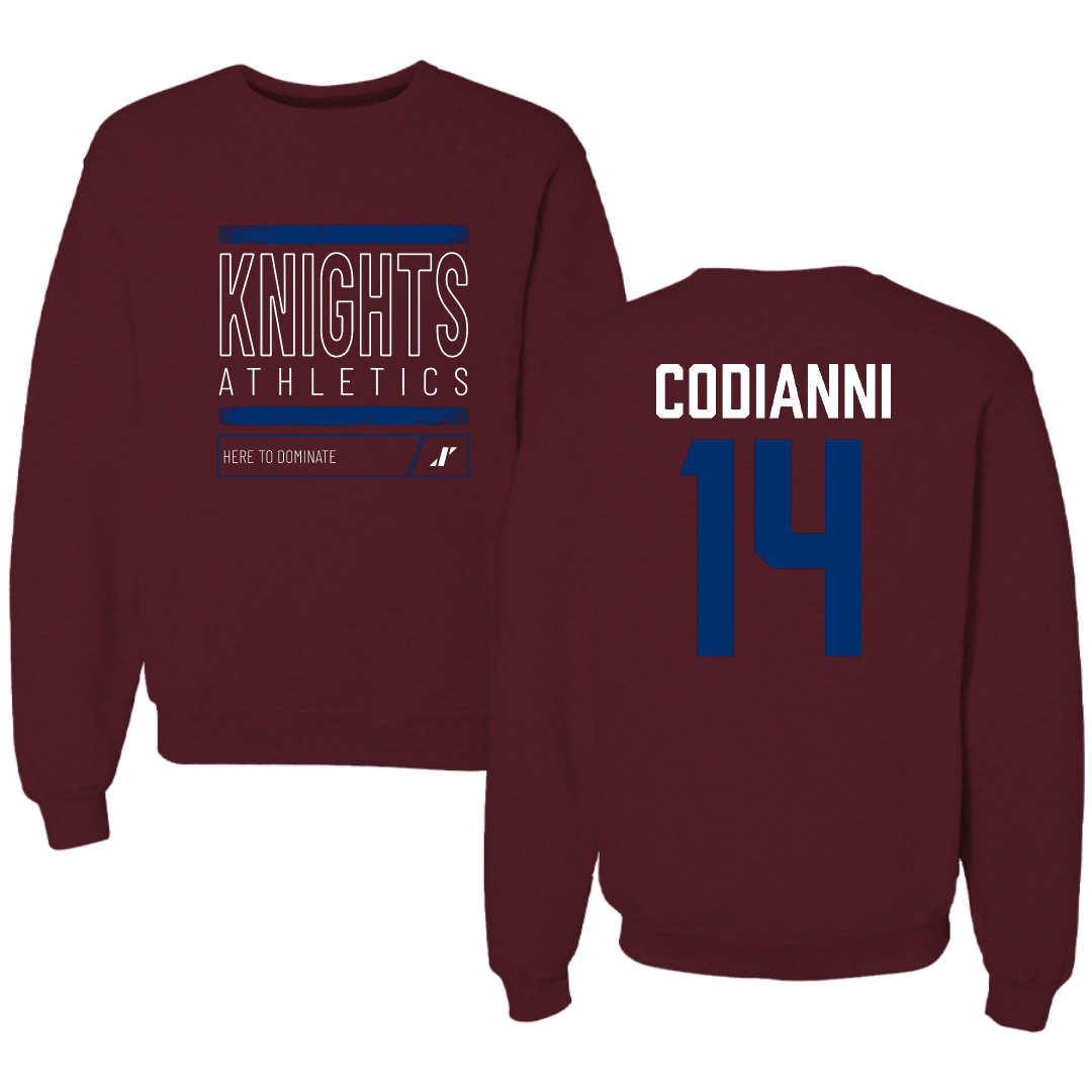 Fairleigh Dickinson University-Metropolitan Campus Lacrosse Maroon Dominate Crewneck - #14 Nora Codianni