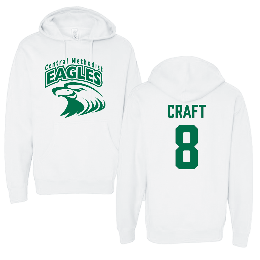 Central Methodist University Soccer White Hoodie - #8 Keyona Craft