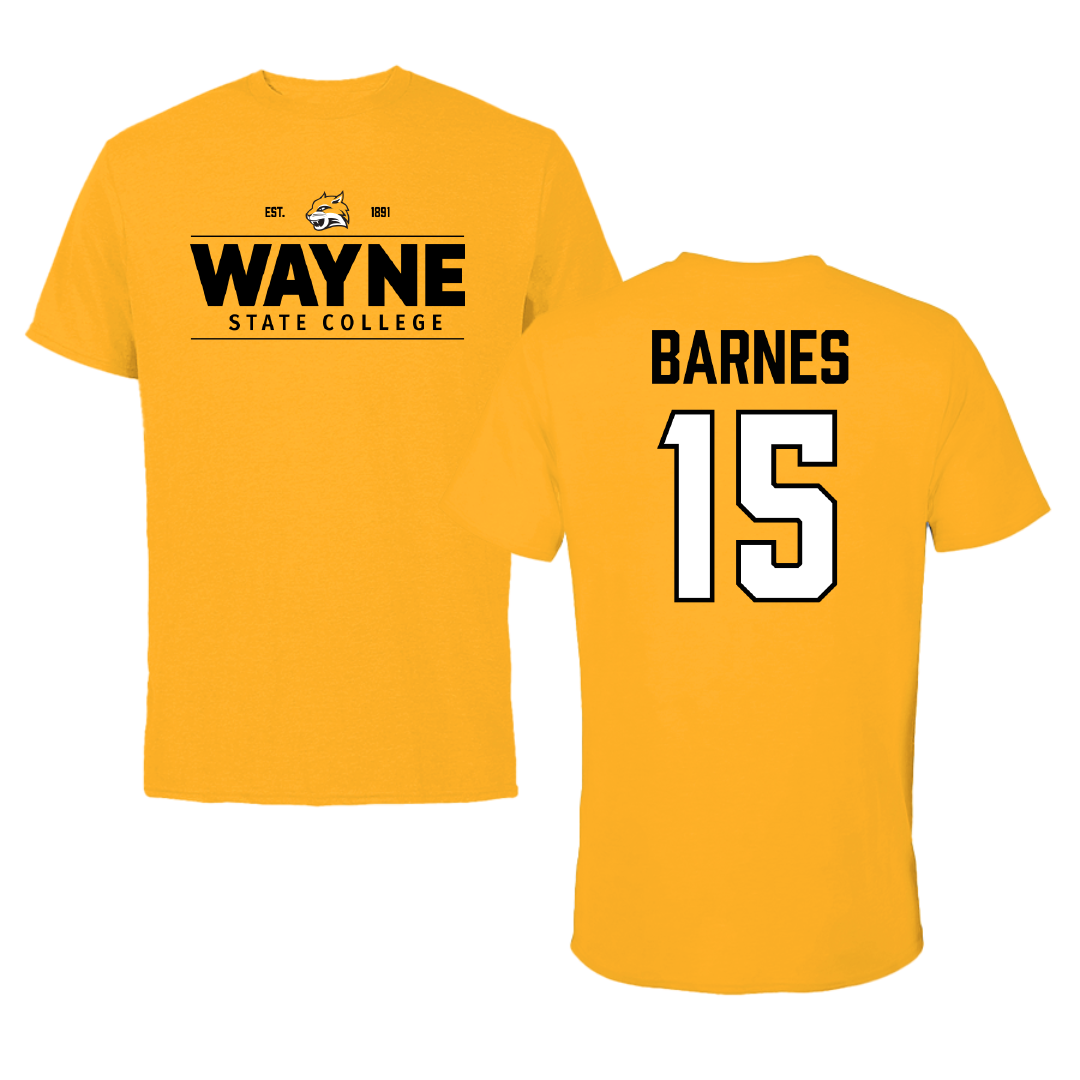 Wayne State College (Nebraska) Softball Gold General Tee - #15 Mattingly Barnes