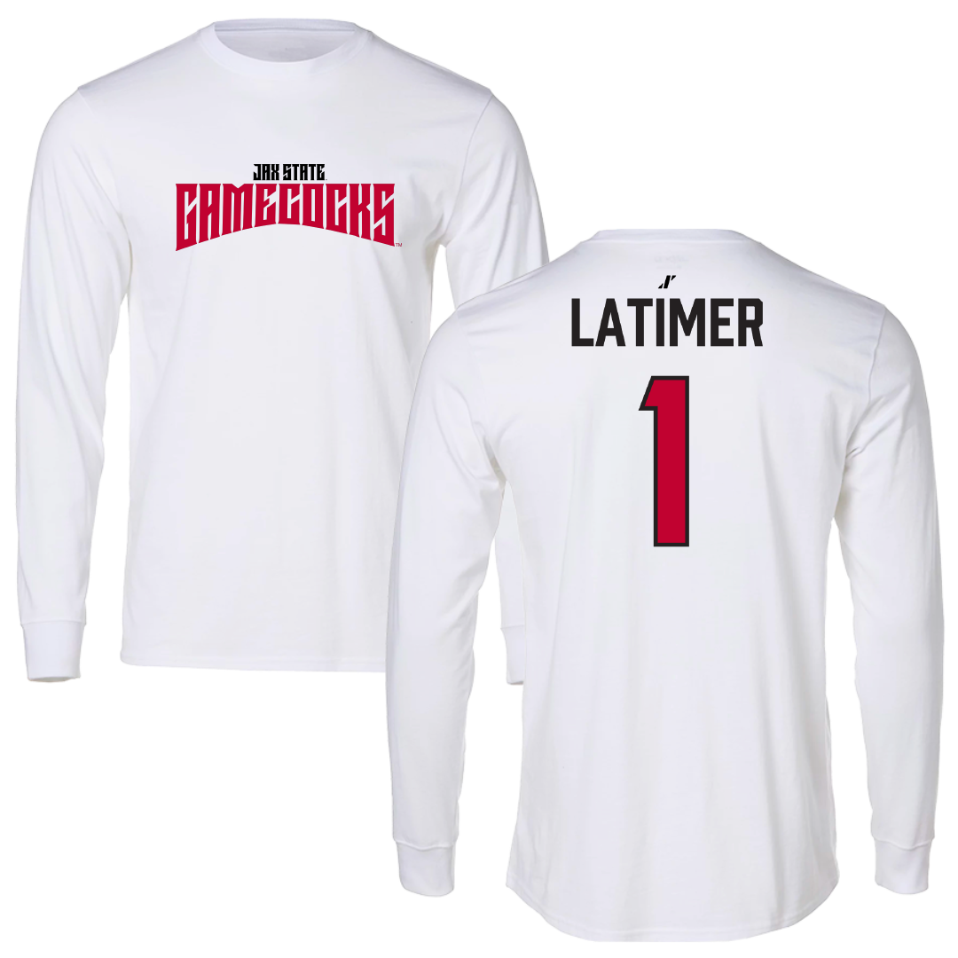 Jacksonville State University Football White Classics Long Sleeve - #1 Geimere Latimer
