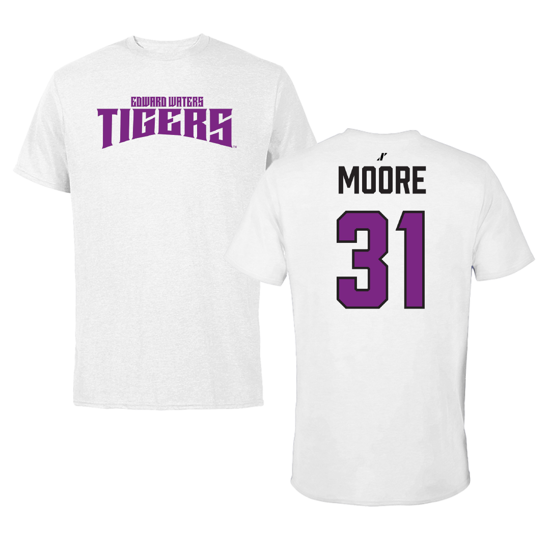 Edward Waters University Football White Classic Performance Tee - #31 Kalib Moore