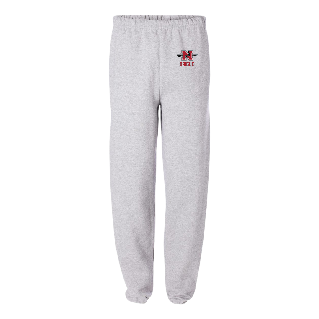 Nicholls State University Soccer (W) Light Gray Sweatpants - #14 Micah Daigle