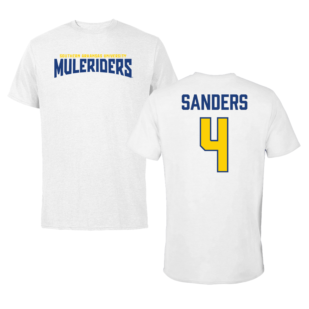 Southern Arkansas University Football White Classic Performance Tee - #4 Cooper Sanders