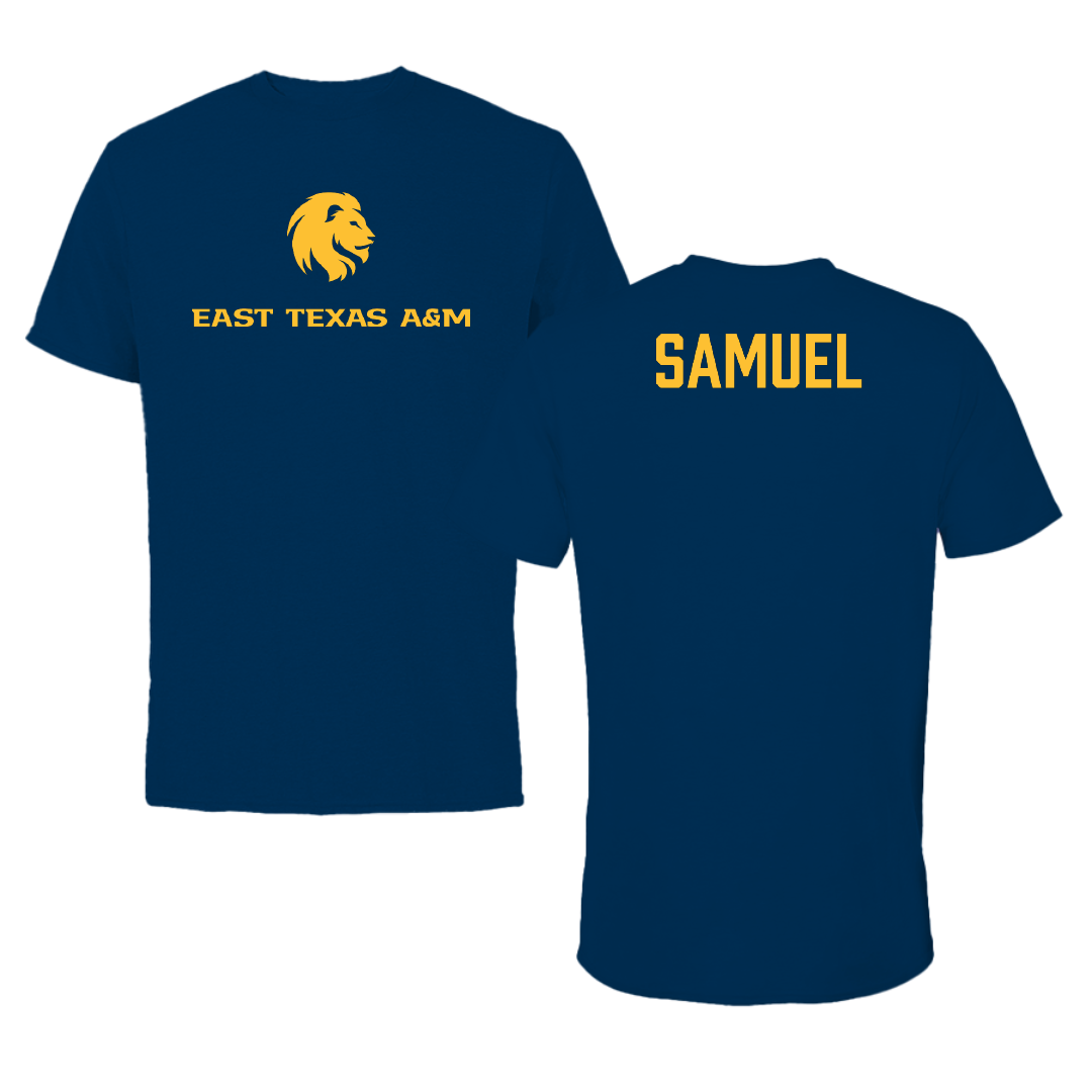 East Texas A&M University TF and XC Navy Performance Tee - Blessing Samuel