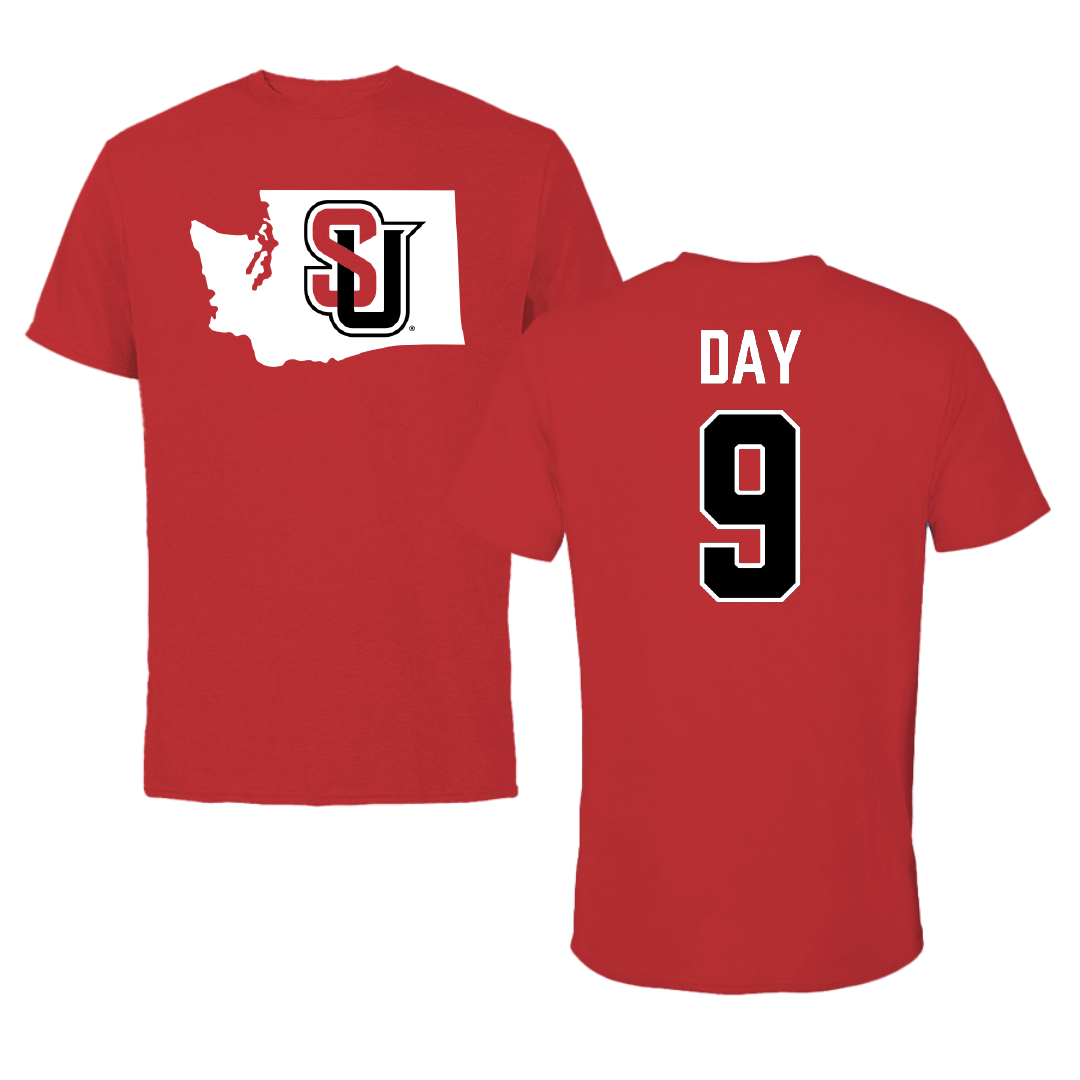 Seattle University Softball Red State Tee - #9 Ava Day