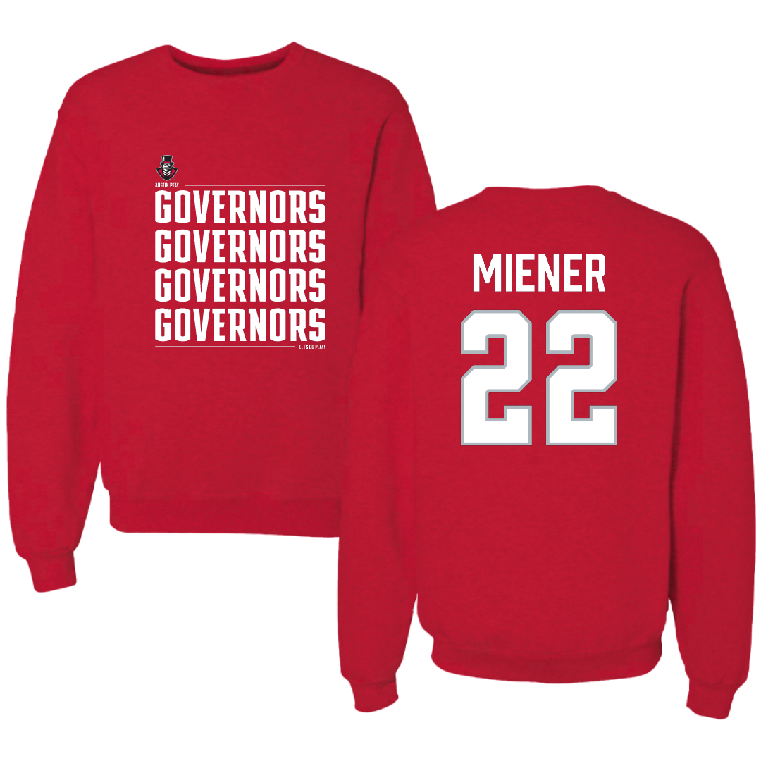 Austin Peay State University Softball Red General Crewneck - #22 Samantha Miener