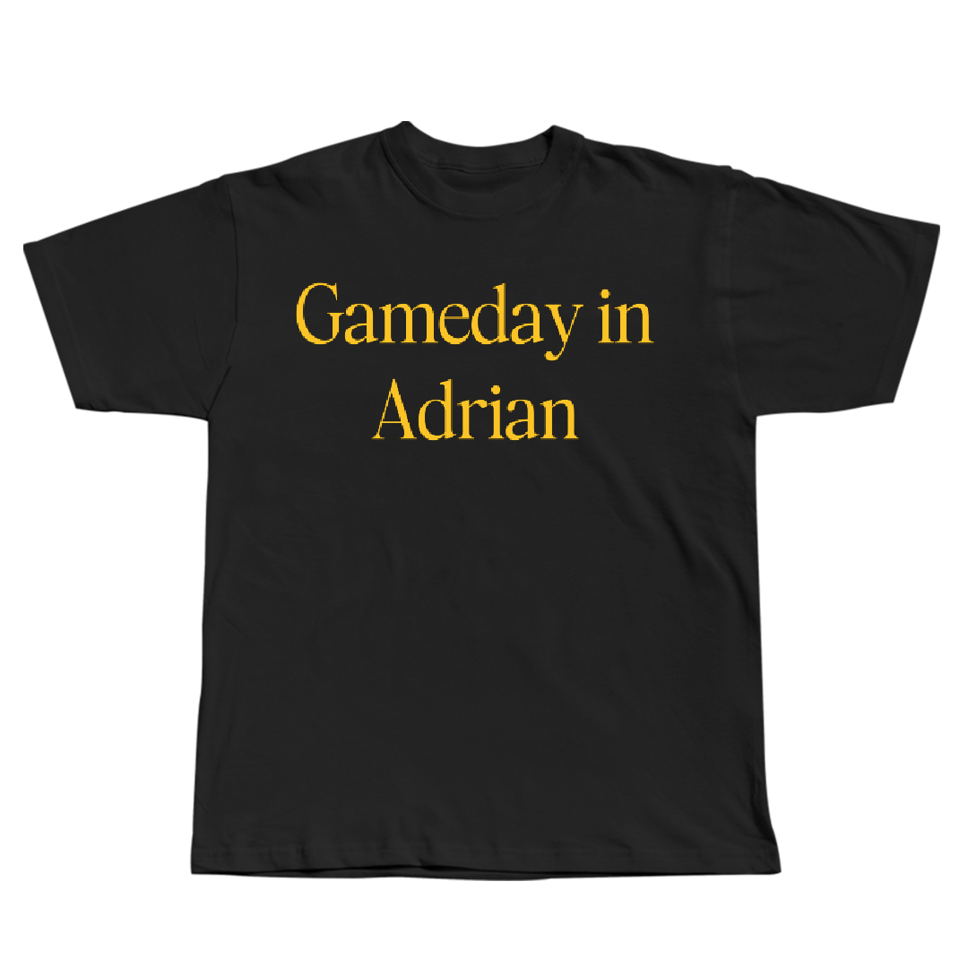 Adrian College Football Black Gameday Tee - #33 Nicholas Baccella