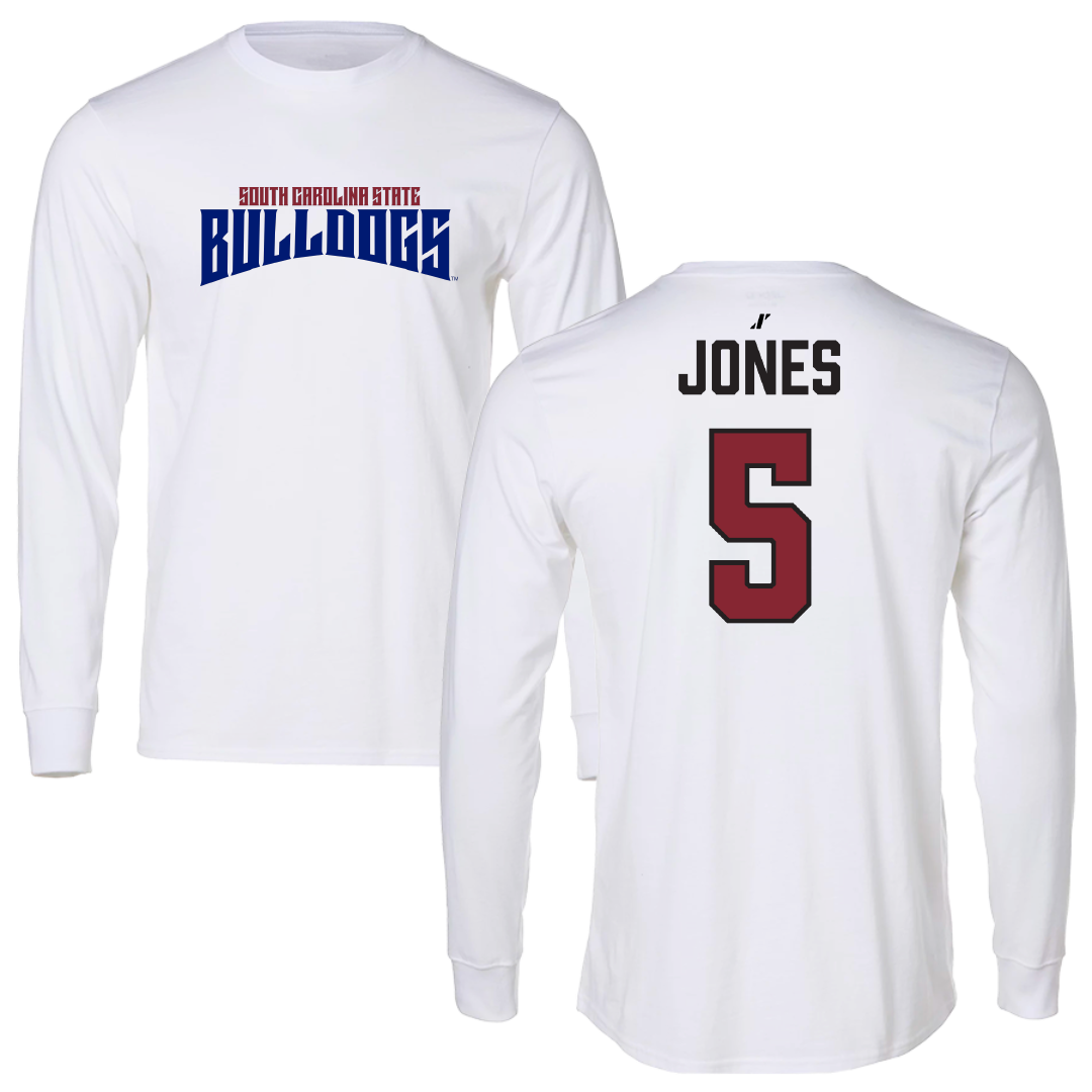 South Carolina State University Football White Classic Performance Long Sleeve - #5 Tyler Jones