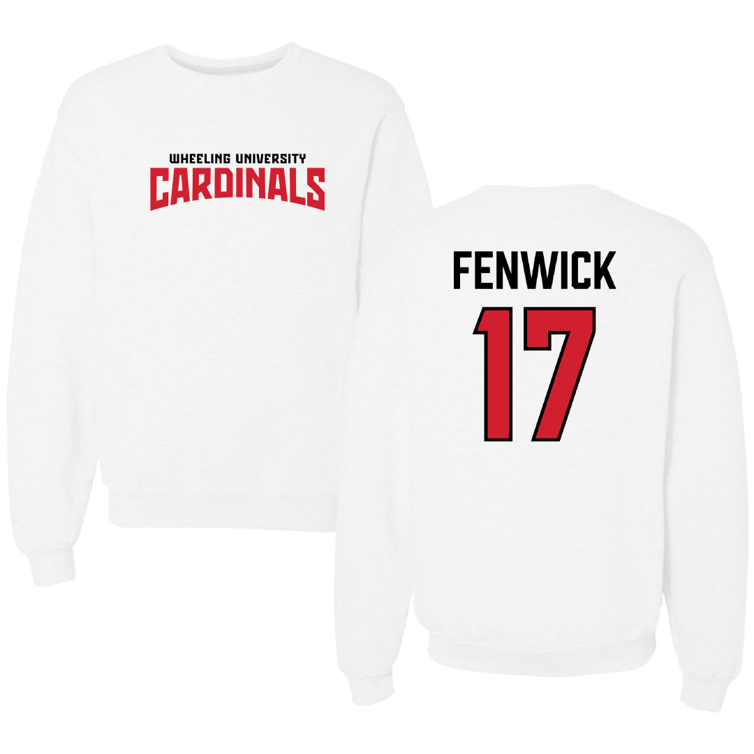 Wheeling University Baseball White Classic Crewneck - #17 Mason Fenwick