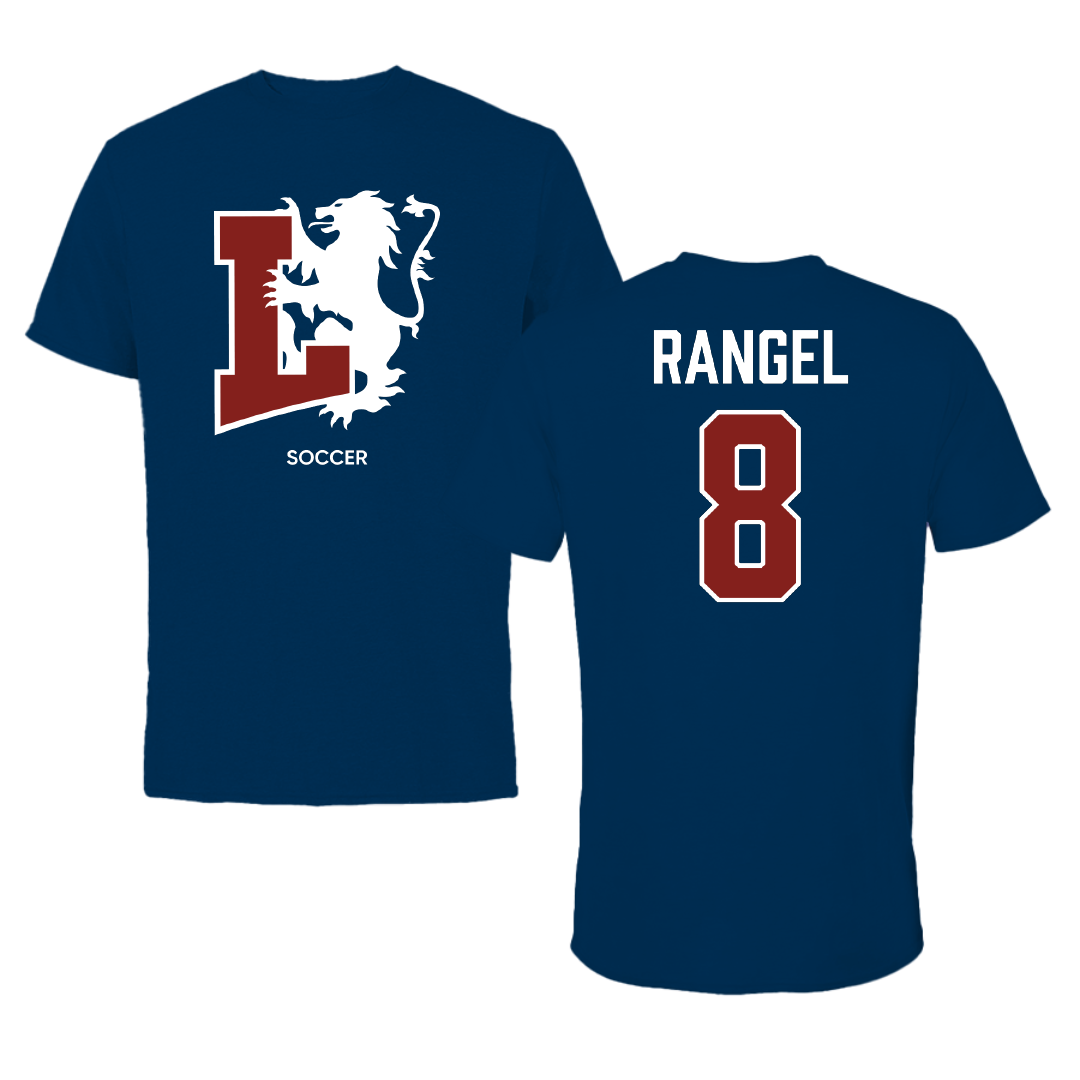 Lyon College Soccer (M) Navy Tee - #8 Micah Rangel