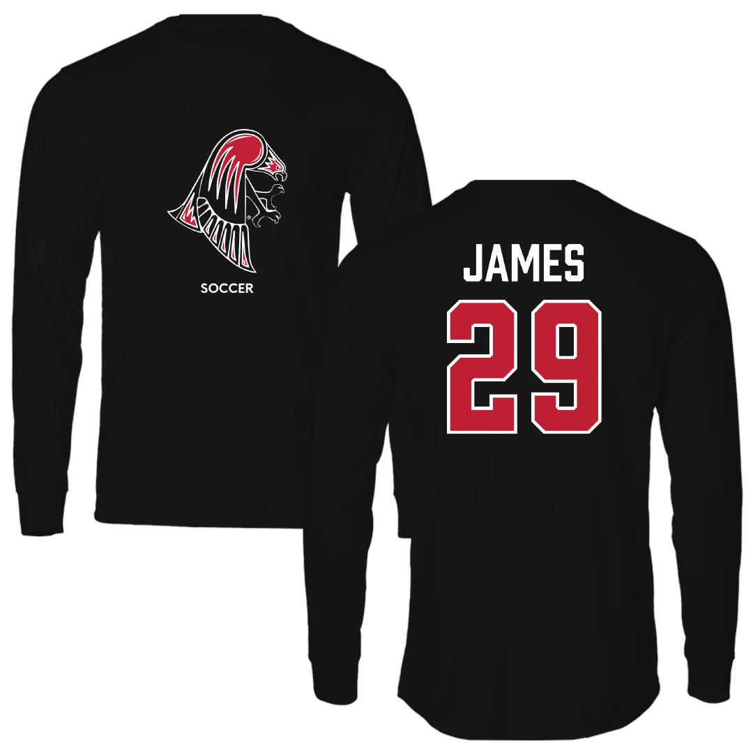 University of Wisconsin-River Falls Soccer (W) Black Mascot Performance Long Sleeve - #29 Haley James
