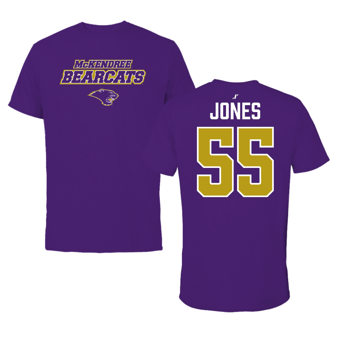 McKendree University Football Purple General Tee - #55 Jaden Jones