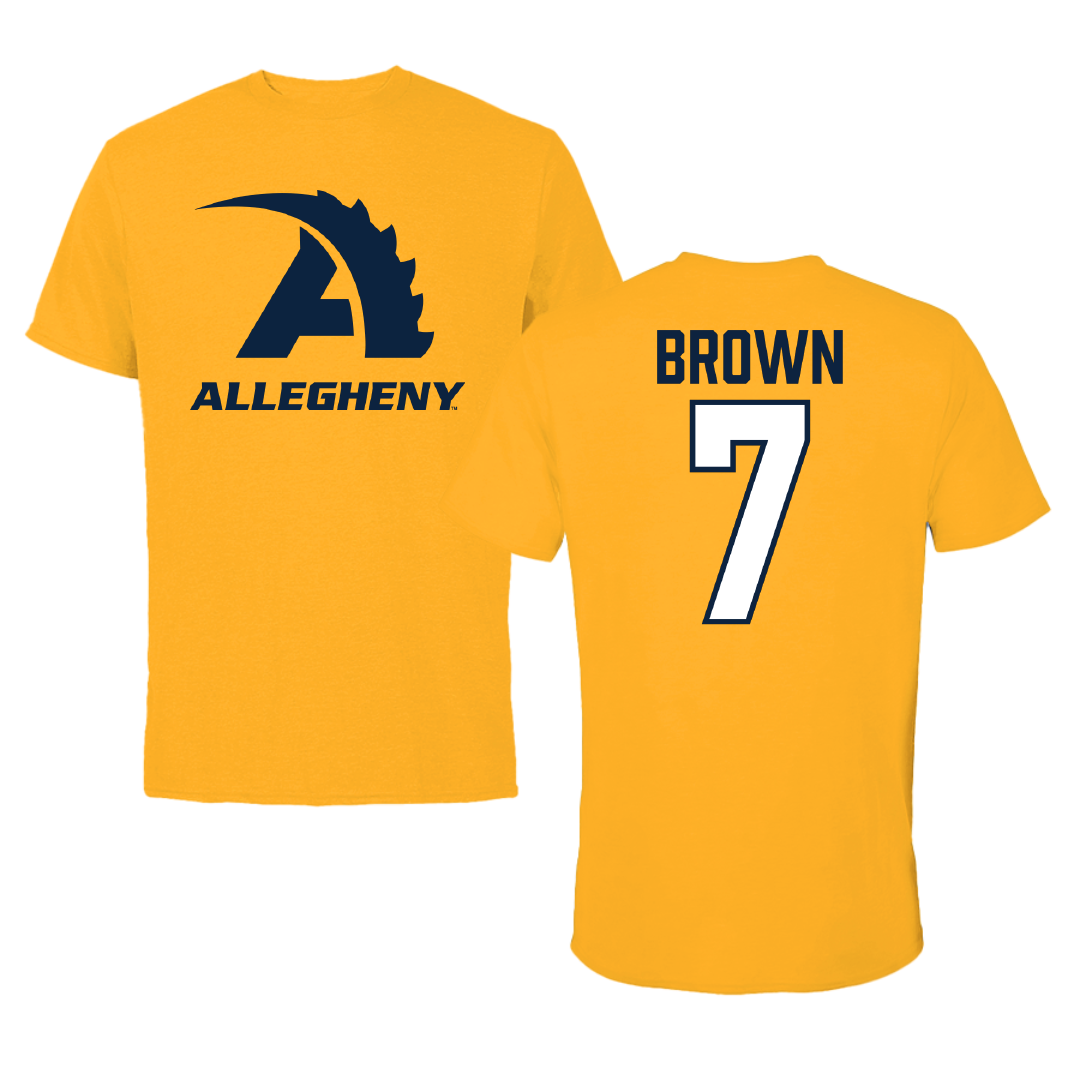 Allegheny College Lacrosse Gold Tee - #7 Akari Brown