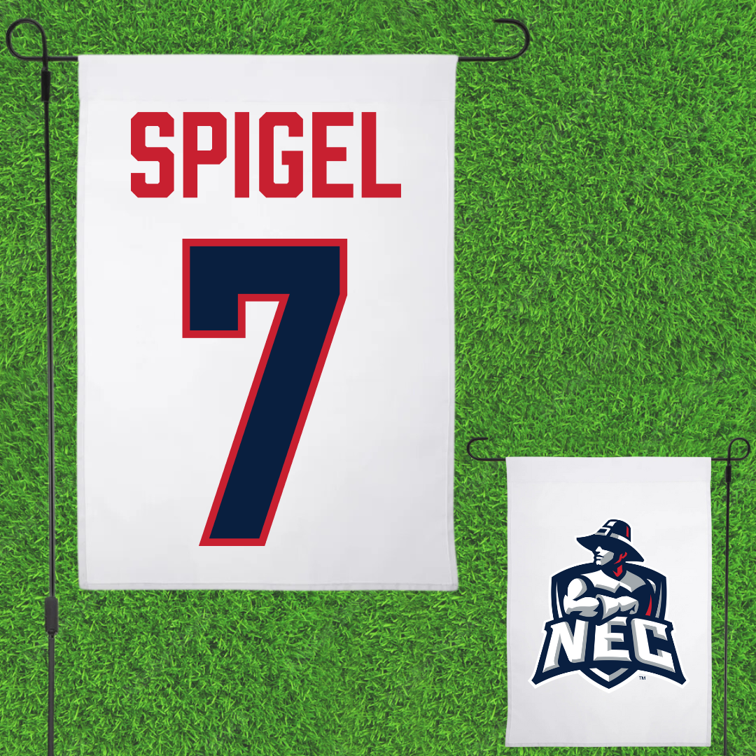New England College Baseball White Garden Flag - #7 David Spigel