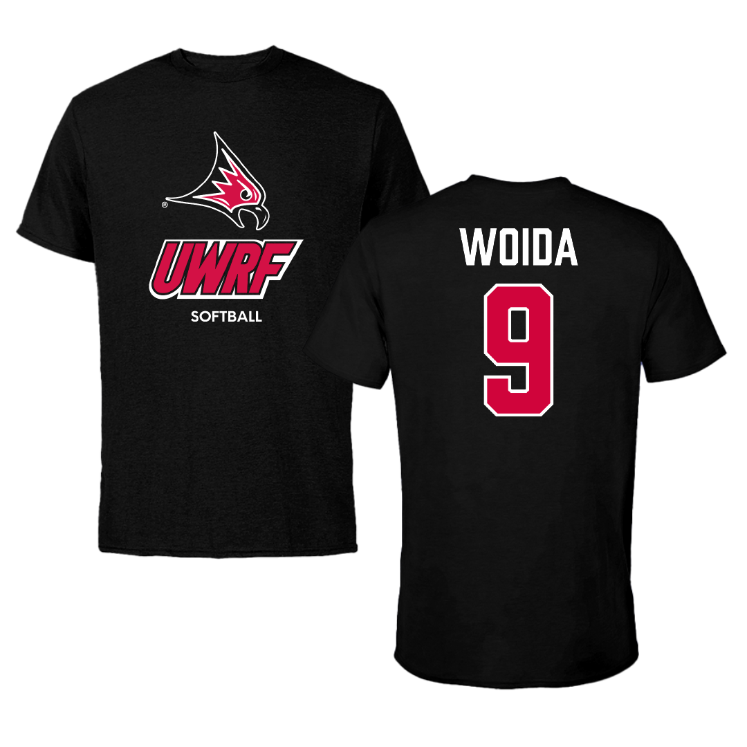 University of Wisconsin-River Falls Softball Black Performance Tee - #9 Ella Woida