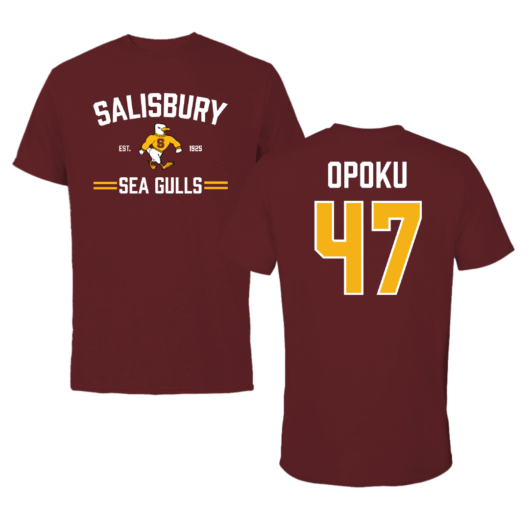 Salisbury University Football Maroon General Performance Tee - #47 Joseph Opoku