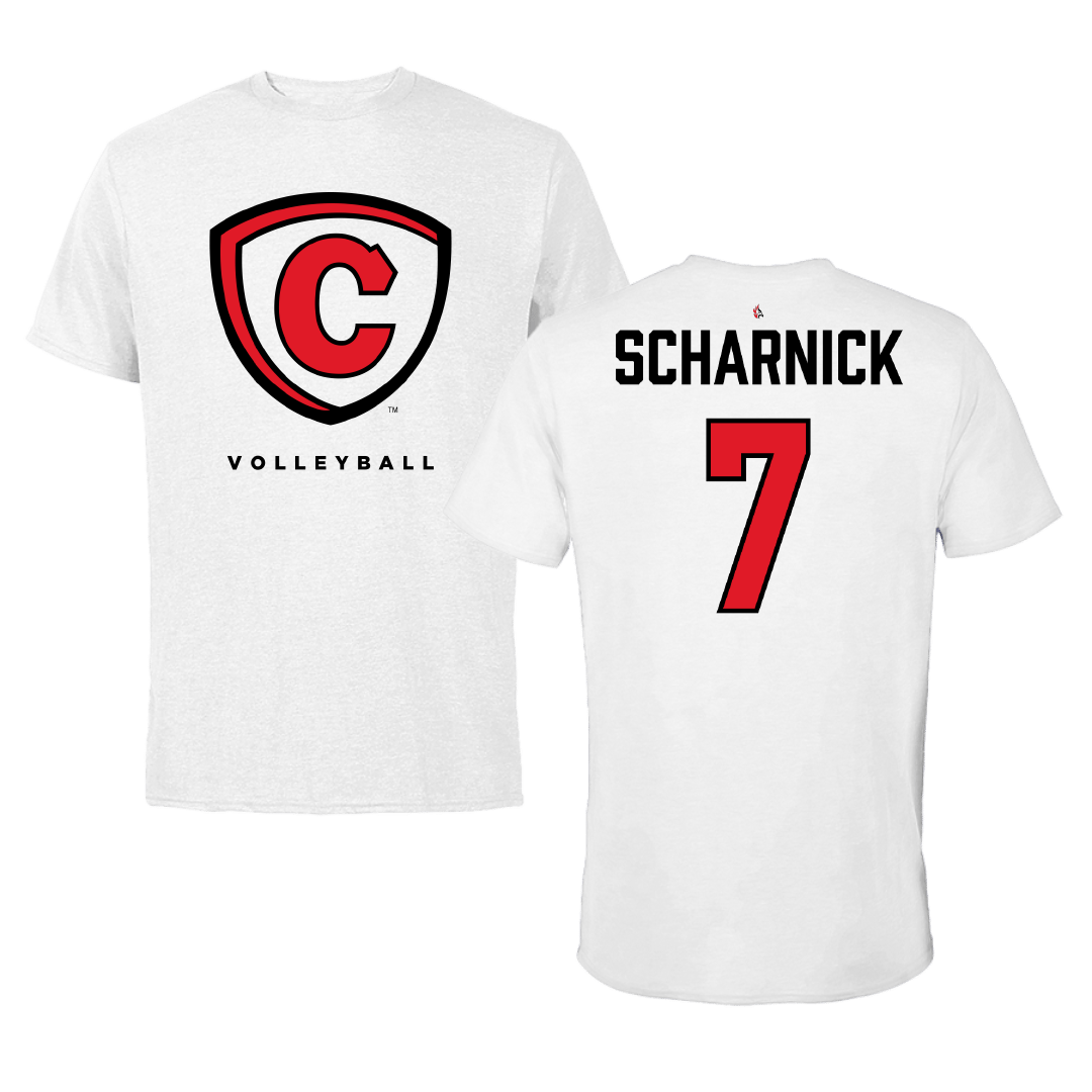 Carthage College Volleyball (M) White Tee - #7 Oliver Scharnick