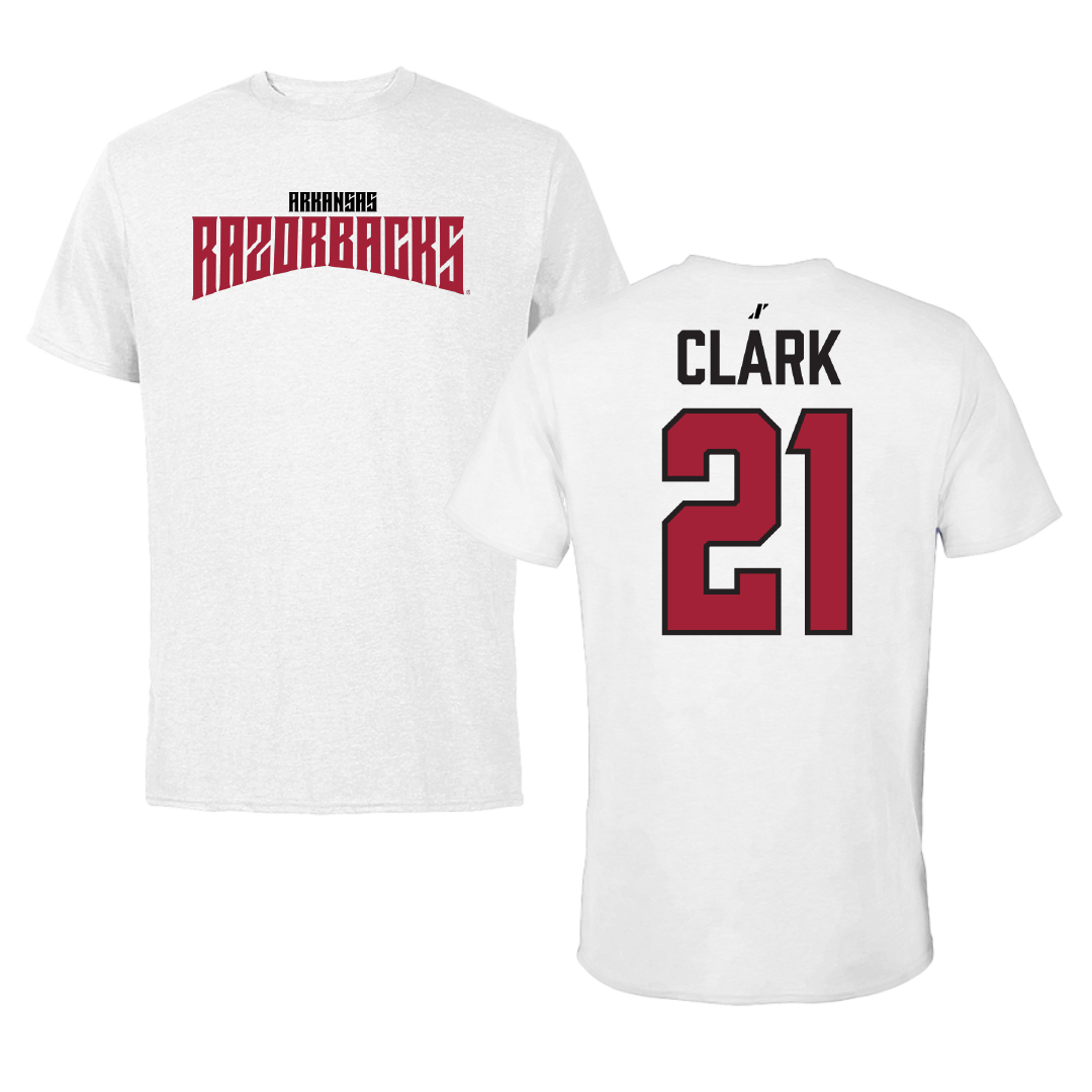 University of Arkansas Baseball White Classic Performance Tee - #21 Brenton Clark