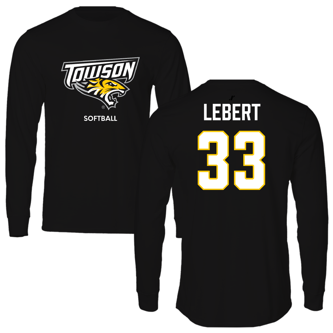 Towson University Softball Black Long Sleeve - #33 Hannah Lebert