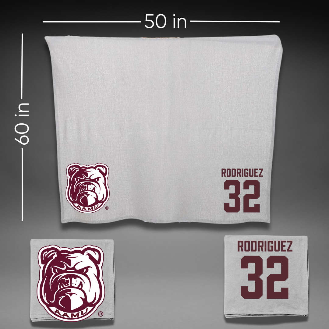 Alabama A&M University Baseball Gray Bulldog Blanket - #32 Edgar Rodriguez
