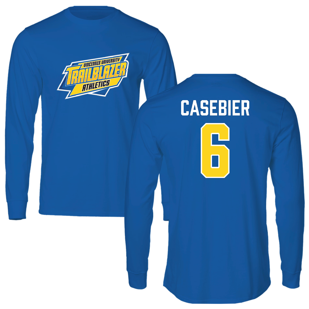 Vincennes University Baseball Blue Performance Long Sleeve - #6 Braden Casebier