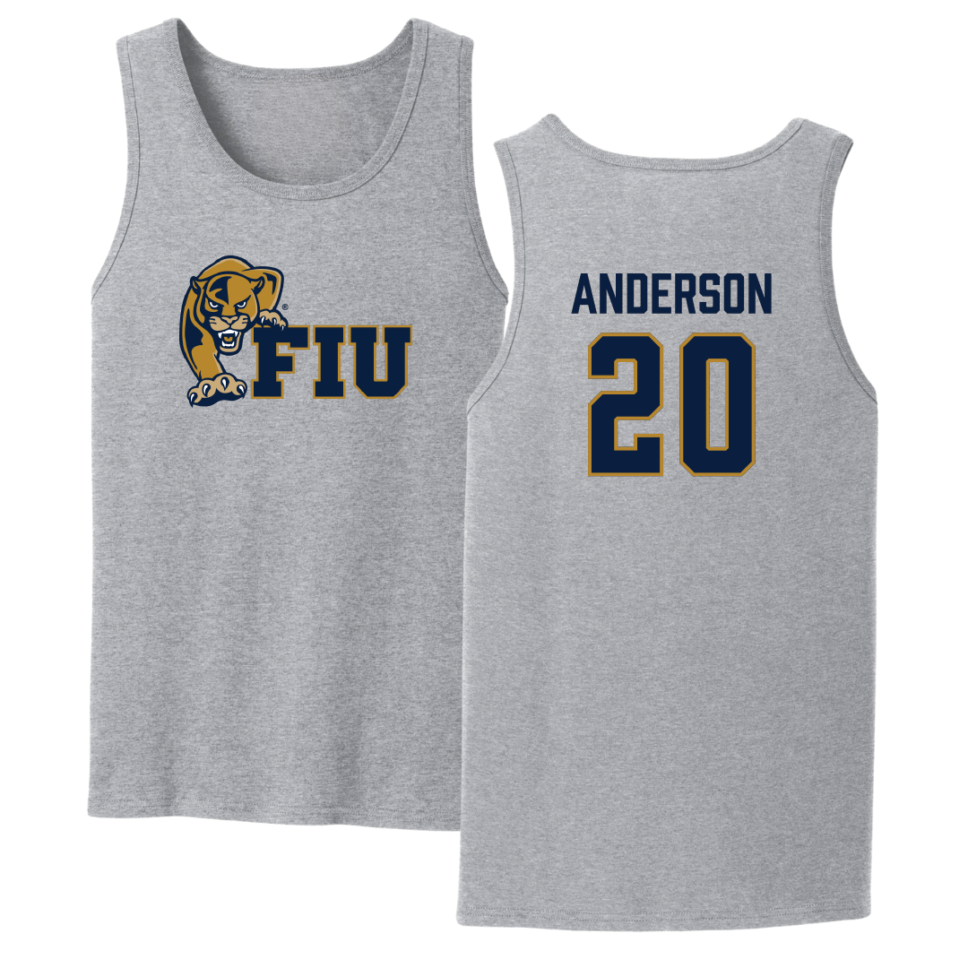 Florida International University Football Sport Gray Tank Top - #20 JT Anderson