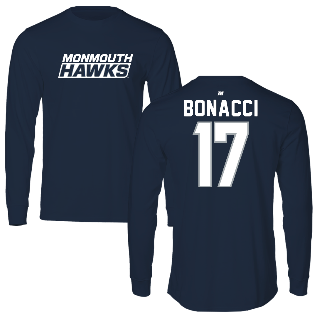 Monmouth University Softball Navy Performance Long Sleeve - #17 Izzy Bonacci