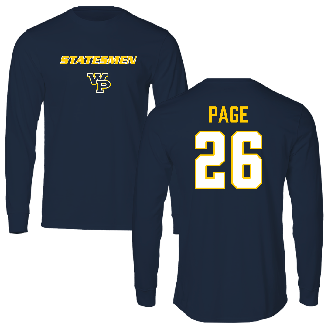 William Penn University Football Navy Performance Long Sleeve - #26 Will Page