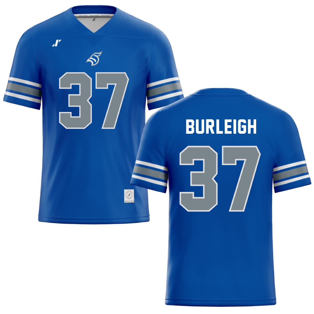 Thomas More University Blue Football Jersey - #37 Davis Burleigh
