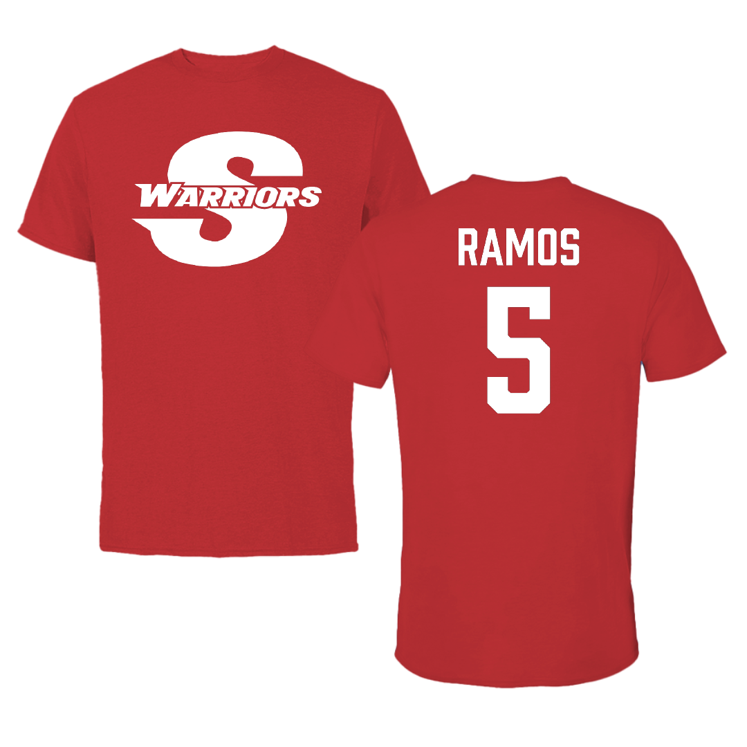 Stanislaus State Softball Red Tee - #5 Celine Ramos