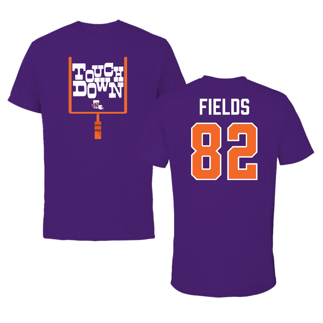 Northwestern State University Football Purple Touchdown Tee - #82 Andrew Fields