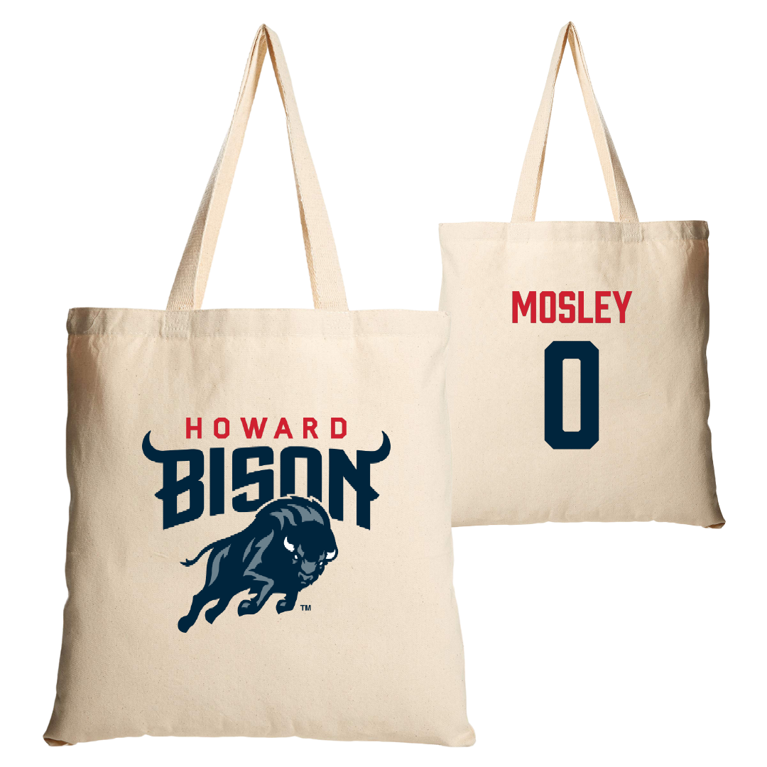 Howard University Football Tan Canvas Tote Bag - #0 KD Mosley