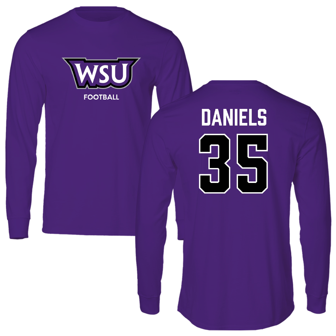 Weber State University Football Purple Long Sleeve - #35 Rishi Daniels