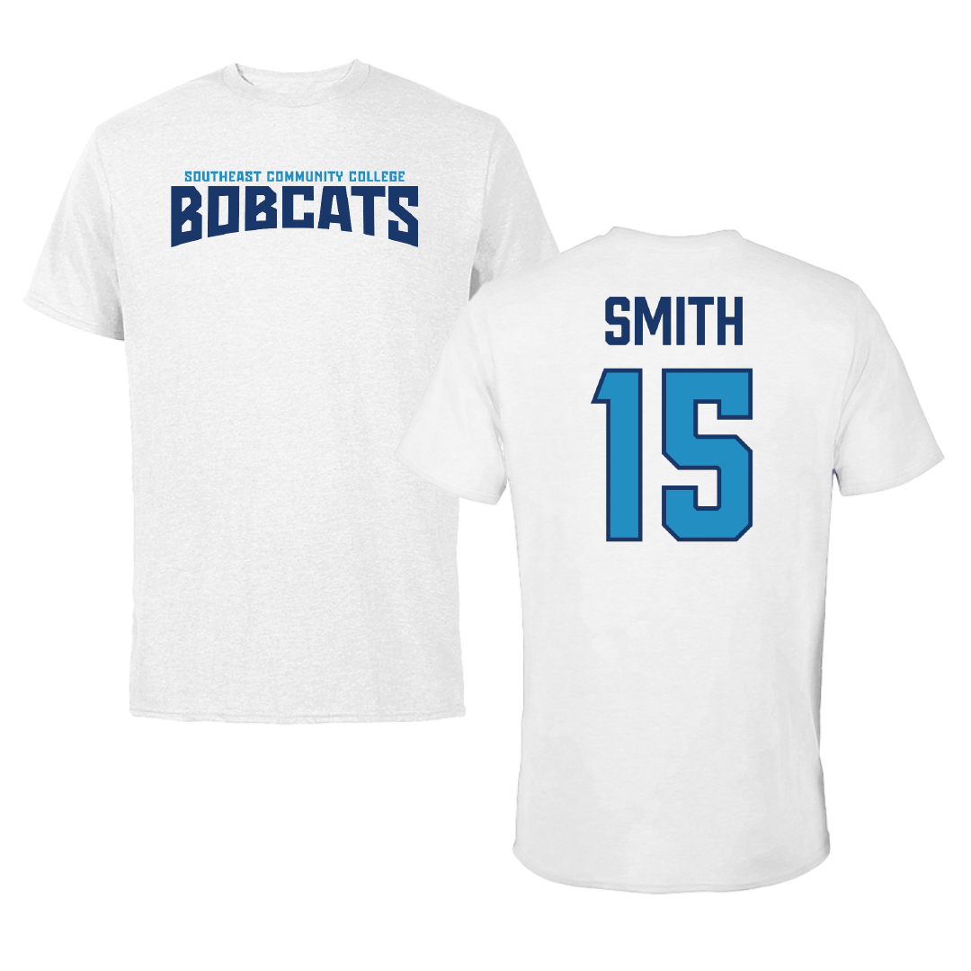 Southeast Community College Basketball White Classic Performance Tee - #15 Jada Smith