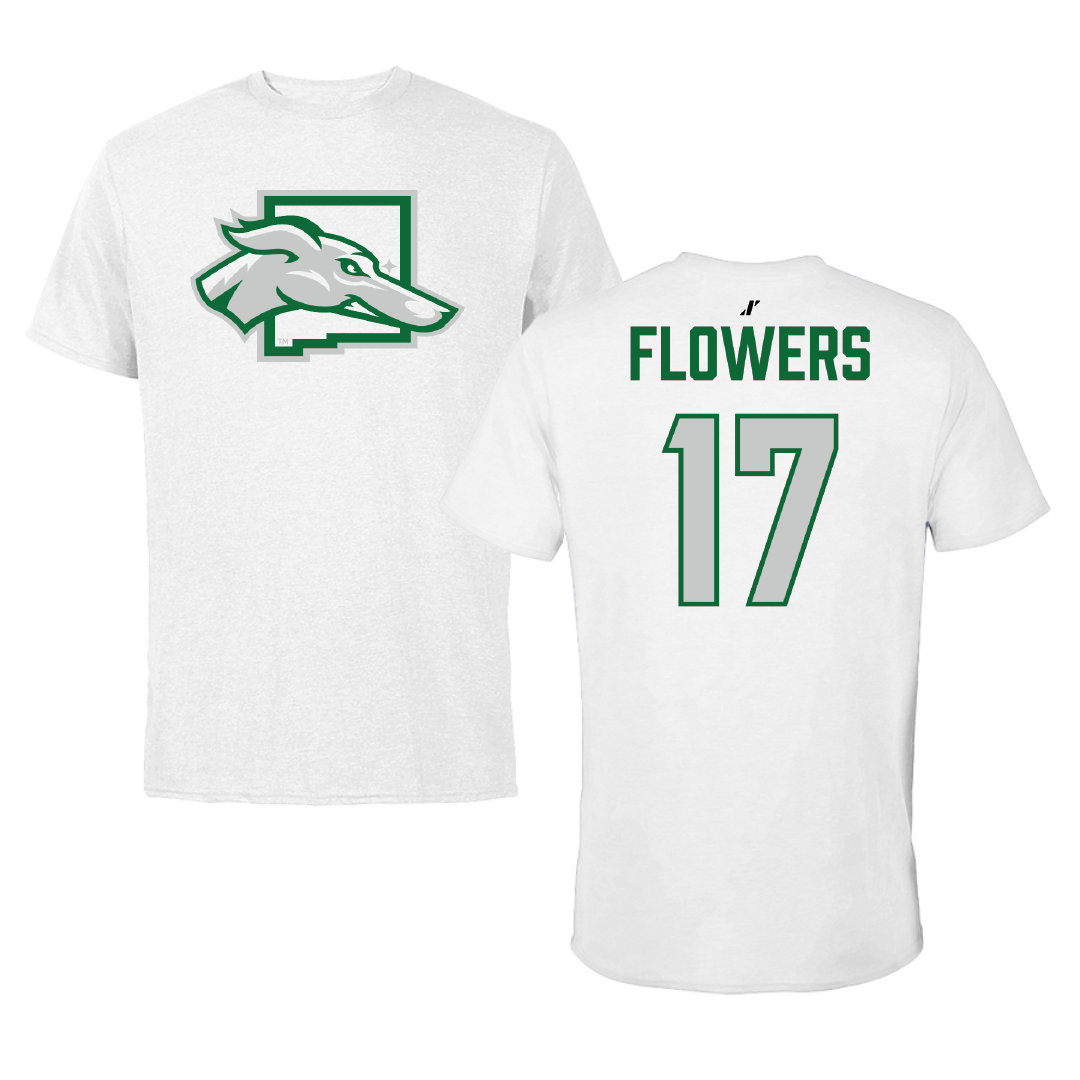 Eastern New Mexico University Football White Performance Tee - #17 Dalton Flowers