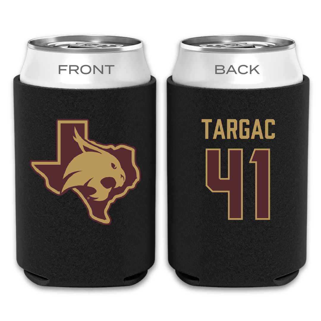 Texas State University Baseball Black Can Cooler - #41 Titan Targac