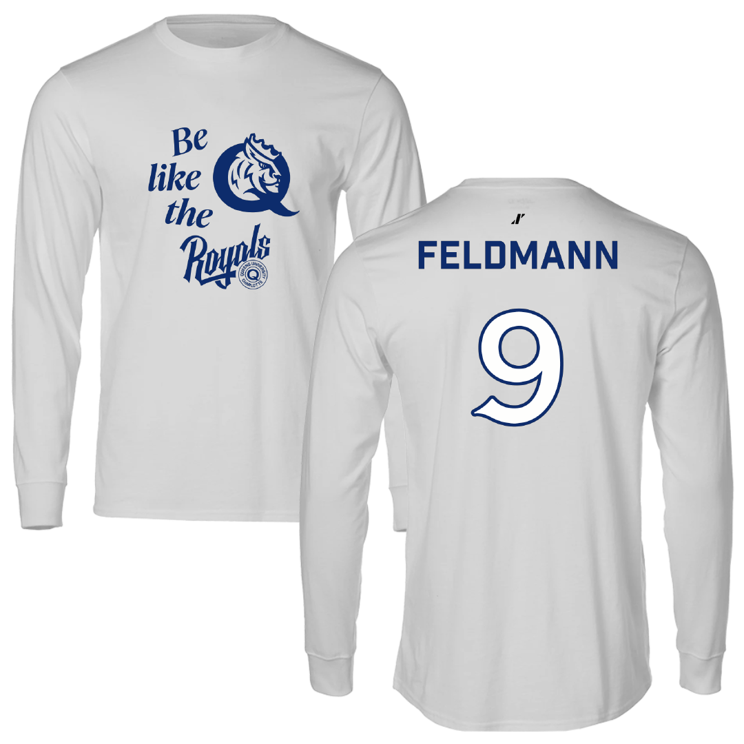 Queens University of Charlotte Lacrosse (W) Light Gray Be Like Us Long Sleeve - #9 Gianna Feldmann