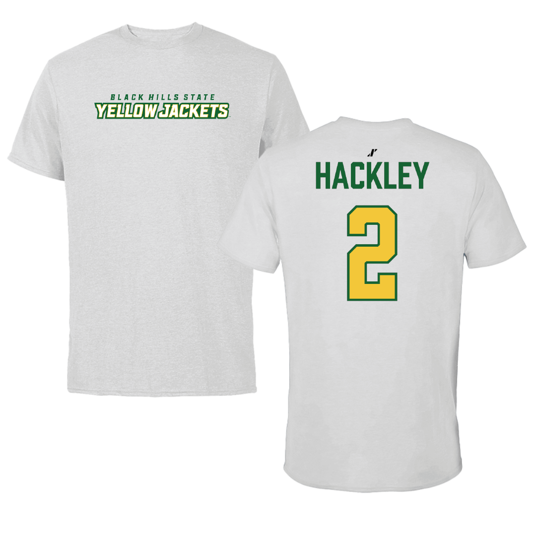 Black Hills State University Basketball (M) Light Gray Tee - #2 Jaeton Hackley