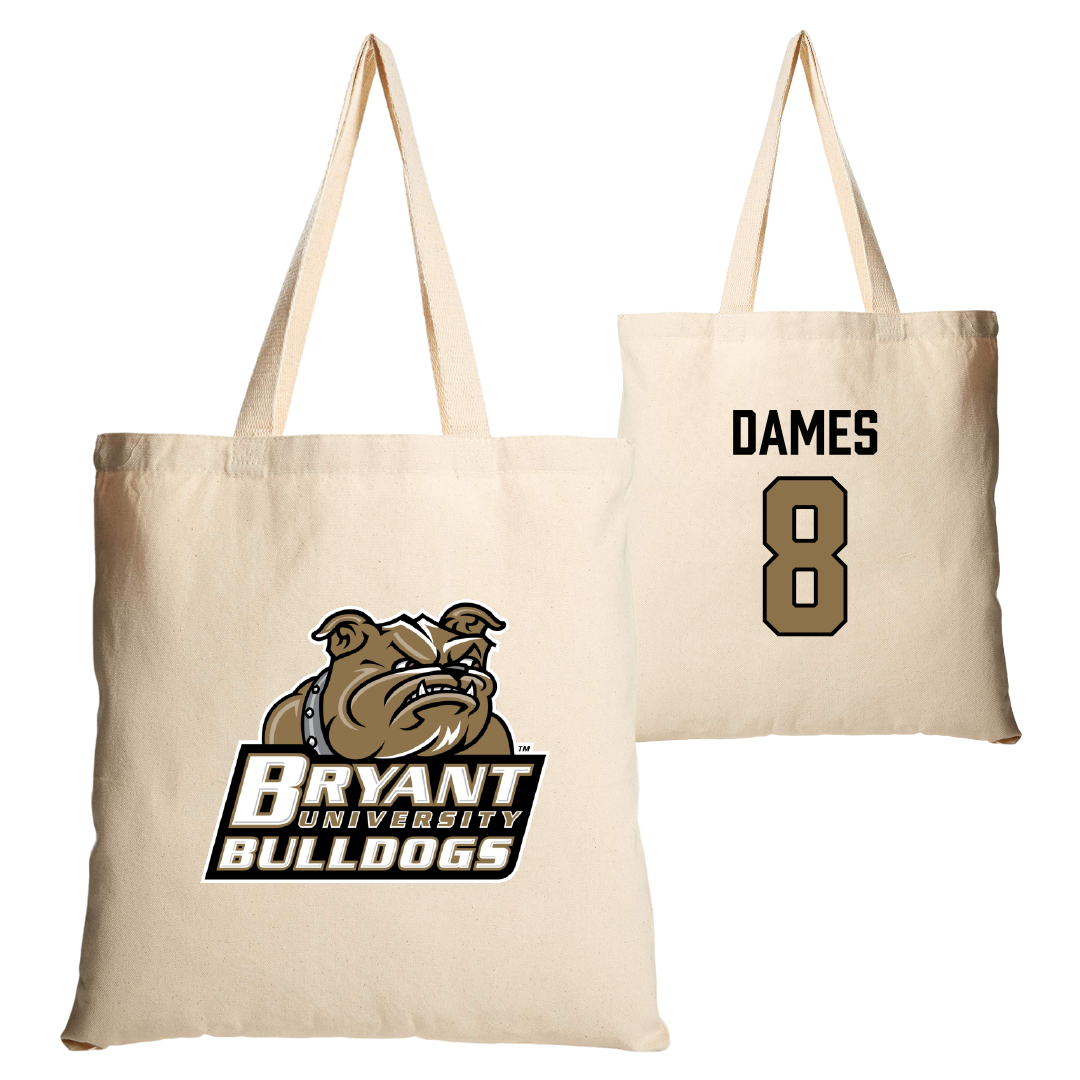 Bryant University Football Tan Canvas Tote Bag - #8 Javin Dames
